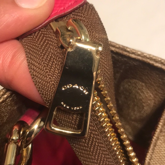 Coach Signature Saddle and Pink Coated Canvas Bag - Picture 15 of 16